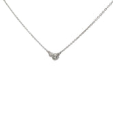 14k White Gold .15ct G VS2 Round Diamond on a Bezel Set Pendant